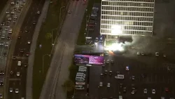 Video shows car on fire explode in Maywood