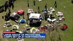 Pro-Palestinian protestors set up encampment at Northwestern