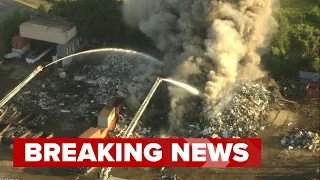Massive fire breaks out at Houston recycling facility