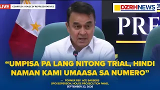 Paghahanda ng prosecution sa impeachment trial, hindi nakabatay sa bilang ng boto — Barbers