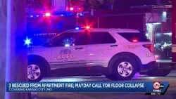 3 rescued after Kansas City apartment fire; firefighter falls through floor but escapes injury