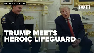Trump meets heroic lifeguard: discusses Iran war