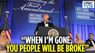 POTUS Trump Mocks Chuck Schumer With 'Palestinian Outfit' & 'Sharia' Remark At WHCA Dinner | N18G