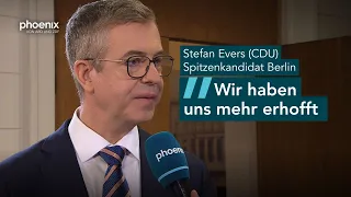 "Haben uns mehr erhofft": Stefan Evers (CDU-Spitzenkandidat Berlin) nach den Wahlen | #berlin
