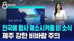[날씨] 전국에 황사 해소시켜줄 비…제주 강한 비바람 / SBS 8뉴스