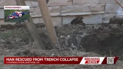 Crews rescue construction worker from collapsed trench in Overland Park