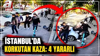Tragic Accident in Front of a School in Istanbul: Car Strikes 4 High School Students on the Sidew...