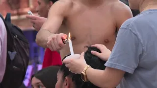 Hannah Rapp Candle Vigil outside Bryan Boxing