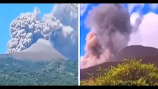 Telica Volcano continues to expel gas and ash 350 meters high