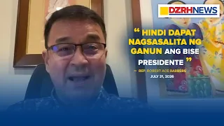 Asal at pananalita ni VP Sara, pinuna ni Barbers: ‘Hindi dapat nagsasalita ng ganun'
