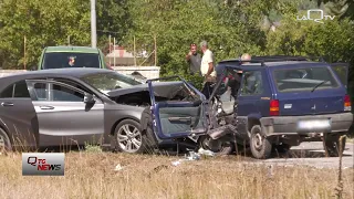L'Aquila, multi-car pileup on the road connecting Bazzano and Paganica. Six injured, one in criti...