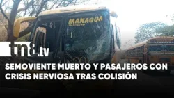 Tráiler choca de frente contra autobús en la Carretera Juigalpa-Managua