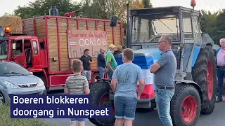Boeren blokkeren rotondes tijdens protestactie in Nunspeet