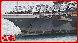 In Thailand, USS Abe Lincoln covered in rust after 286 days at sea
