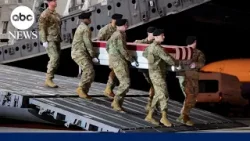 Dignified transfer held for seventh US service member killed in war