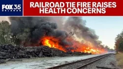 Residents seek answers as railroad tie fire raises health concerns