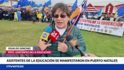 Asistentes de la educación se manifestaron en Natales por el no pago del bono de zonas extremas