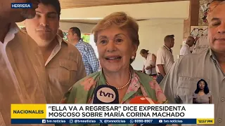 Former President Moscoso on María Corina Machado: 'She will return'