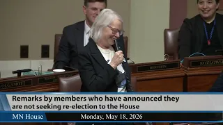 Rep. Liz Reyer departing member remarks 5/18/26