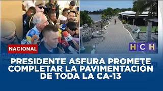 Presidente Asfura promete completar la pavimentación de toda la CA-13