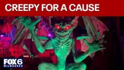 Caledonia Halloween display raising money for breast cancer awareness | FOX6 News Milwaukee