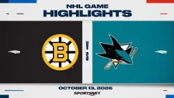 NHL Highlights | Bruins vs. Sharks - October 13, 2026