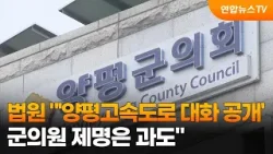 법원 "'양평고속도로 대화 공개' 군의원 제명은 과도" / 연합뉴스TV (YonhapnewsTV)