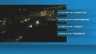 Caltrans to close I-5 connectors to eastbound Highway 50 overnight