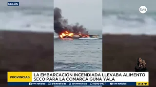 Incendio consume embarcación en las costas de Miramar en Colón
