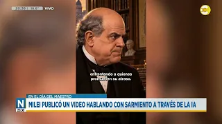 Milei posted a video talking to Sarmiento made with artificial intelligence │N20:30│09-26-11