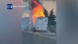 Trailer explodes on Jackson Highway