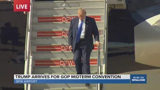President Trump arrives in Dallas on Air Force One for GOP Midterm National Convention