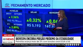 Ibovespa fecha próximo da estabilidade com alta do petróleo e tensões no Oriente Médio