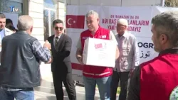 Türk Kızılay ile Türkmeneli Vakfı'ndan gıda desteği