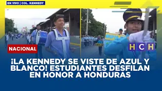 ¡La Kennedy se viste de azul y blanco! Estudiantes desfilan en honor a Honduras