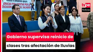 Presidenta supervisa reinicio de clases tras lluvias que afectaron colegios de VES y VMT