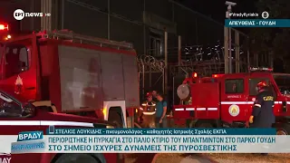 Πυρκαγιά στο παλιό κτήριο του Μπάντμιντον στο Πάρκο Γουδή - Ο πνευμονολόγος Σ. Λουκίδης στο ΕΡΤnews