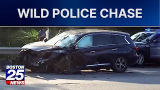 Driver holding pregnant woman hostage struck 8 vehicles during I-93 chase, police say