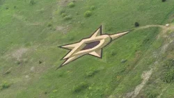 Dallas Stars logo painted in North Texas field ahead of 2024 Stanley Cup Playoffs