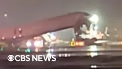 Air Canada Express plane collides with ground vehicle at New York's LaGuardia Airport