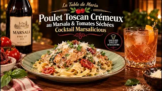 La Table de Maria: Poulet Toscan Crémeux au Marsala & Tomates Séchées | Cocktail Marsalicious
