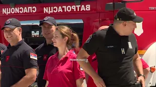 Helikopter i kamioni sa vatrogascima krenuli za Španiju, ispratio ih Dačić
