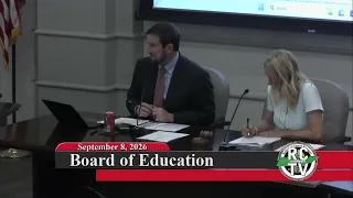 Board of Education Work Session - September 8, 2026