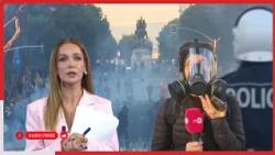 Protesta në Tiranë, gazetarja raporton live se çfarë po ndodh... | Në kohë reale