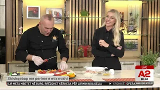 Si të gatuajmë shishqebap me perime e mix mishi?