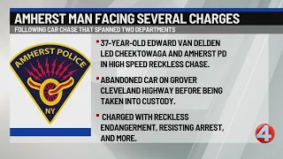 Amherst man facing several charges after car chase
