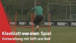 Vorbereitung mit Stift und Ball: Das Kleeblatt vor dem Spiel gegen Wiesbaden