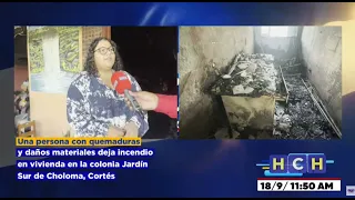 Incendio deja una persona con quemaduras y una vivienda echa cenizas en Choloma, Cortés