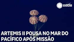 Artemis II pousa no mar do Pacífico após missão histórica