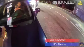 Footage shows tense moments before BPD officer shoots man after being hit, dragged by car